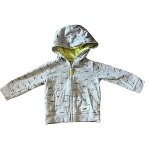 Carter’s Baby Boy Grey Airplane Pattern Zip Up Hoodie | 6-9M